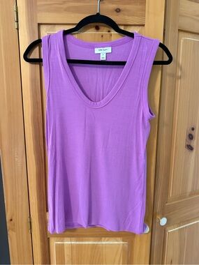 ON 34th Lavender Ribbed Scoop Neck Tank Top